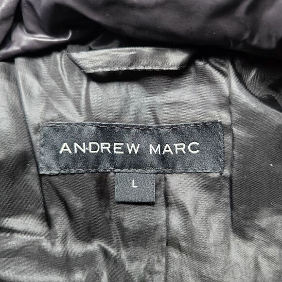 Andrew Marc Women’s Large Black 650 Fill Down Removable Hood Puffer Coat Jacket - Picture 4 of 16